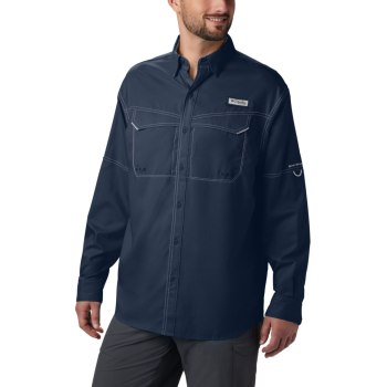 Columbia PFG Low Drag Offshore Long Sleeve, Camisa Azul Marino Para Hombre | 894172-JYX